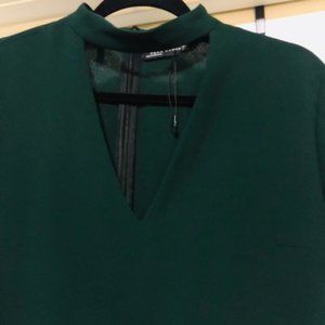 Green Dress w/ V neck cut out